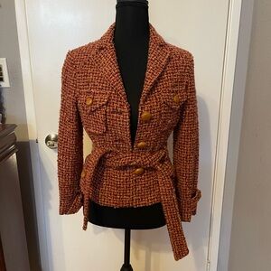 BCBGMaxAzria Rust Tweed Blazer